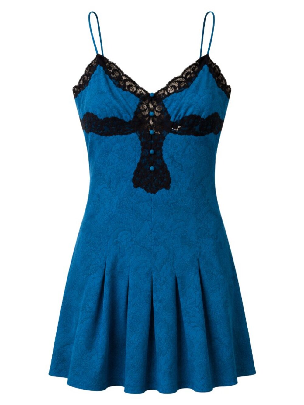 Victoria’s Secret Gold Label Teal Blue Lace Chemise Slip Lingerie Vintage Medium